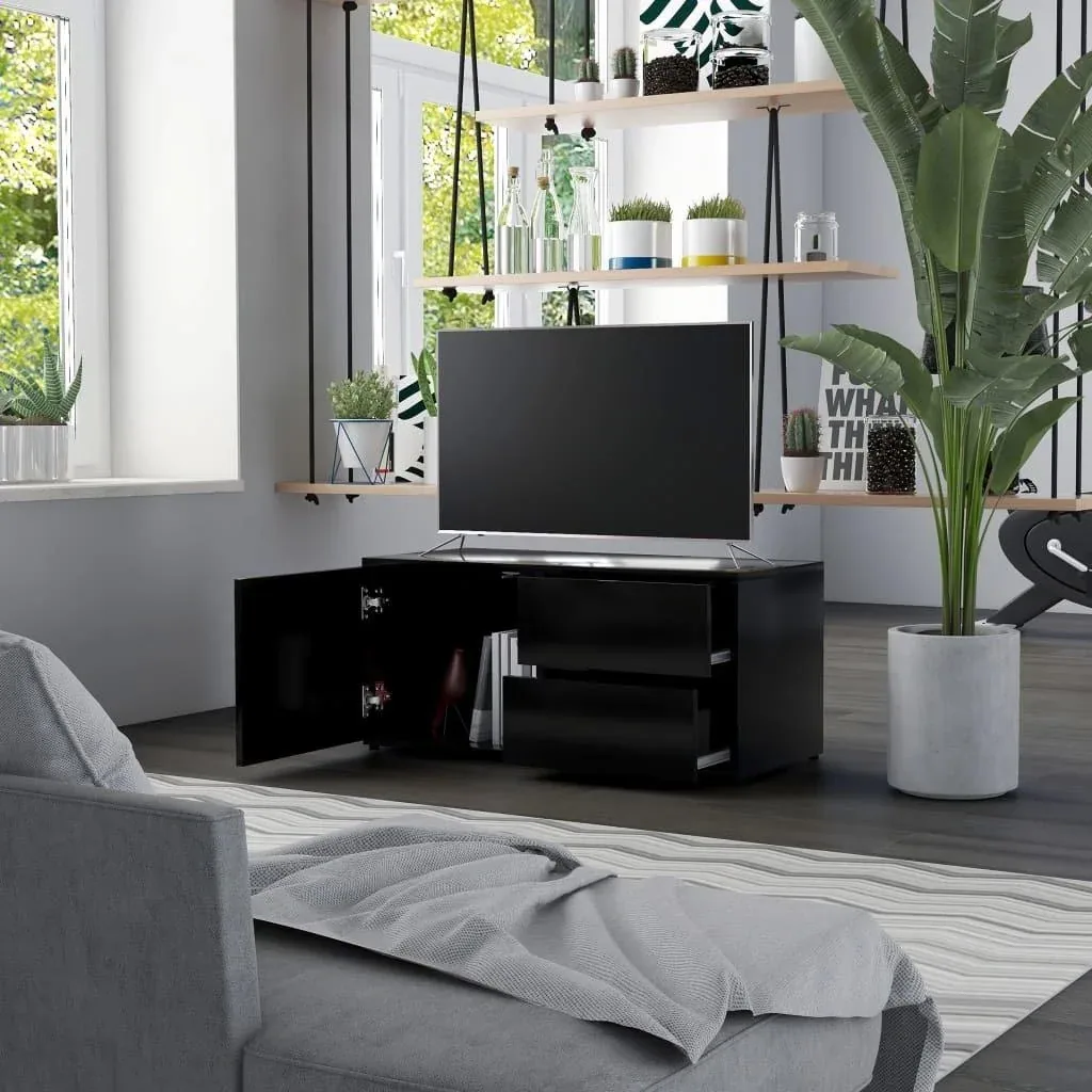 TV-Schrank 80x34x36 cm Spanplatte schwarz