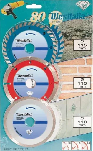 Diamant Trennscheiben Satz 3 tlg. TURBO/SEG, 110/ 115 trocken VR, MPA