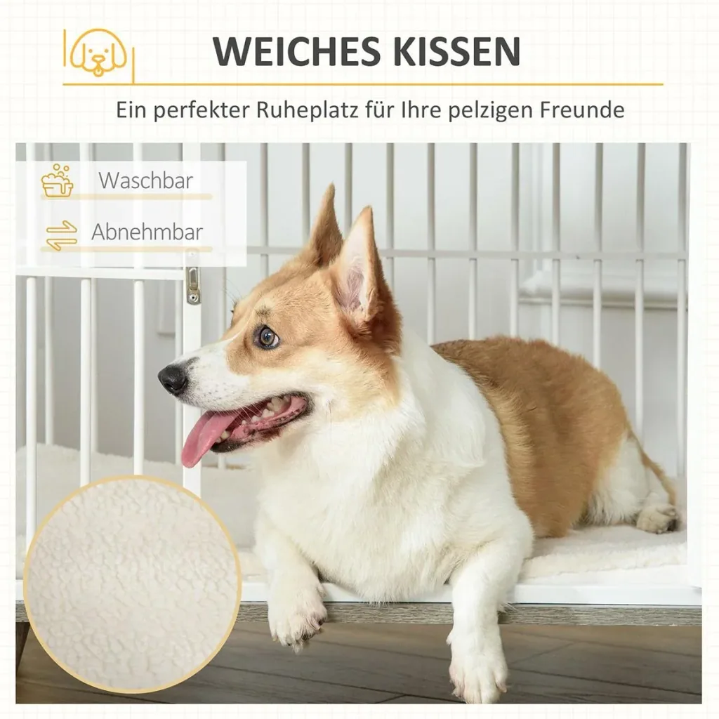 Hundekäfig aus Holz mit Kissen Tis