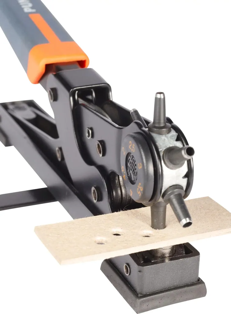 Revolverlochzange Standmodell 250 mm, Lochdurchmesser 2-2,5-3-3,5-4-4,5 mm