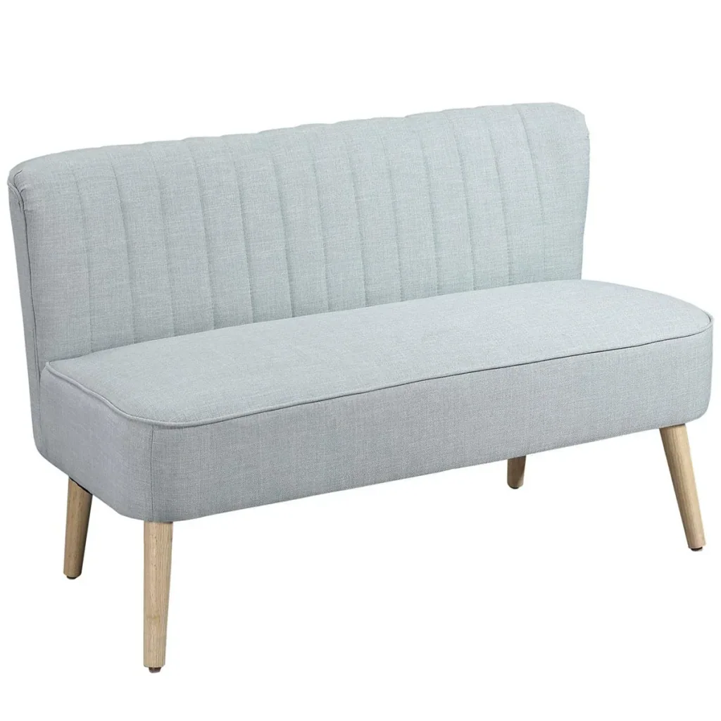 2-Sitzer Stoffsofa Polstersofa Sitzmöbel Loungesofa Holz Schaumstoff Hellgrün 117 x 56,5 x 77 cm