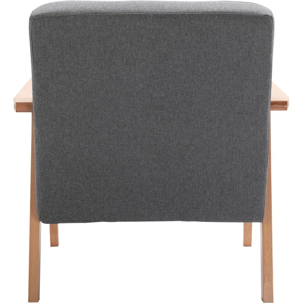 Polsterstuhl mit Armlehnen grau/natur