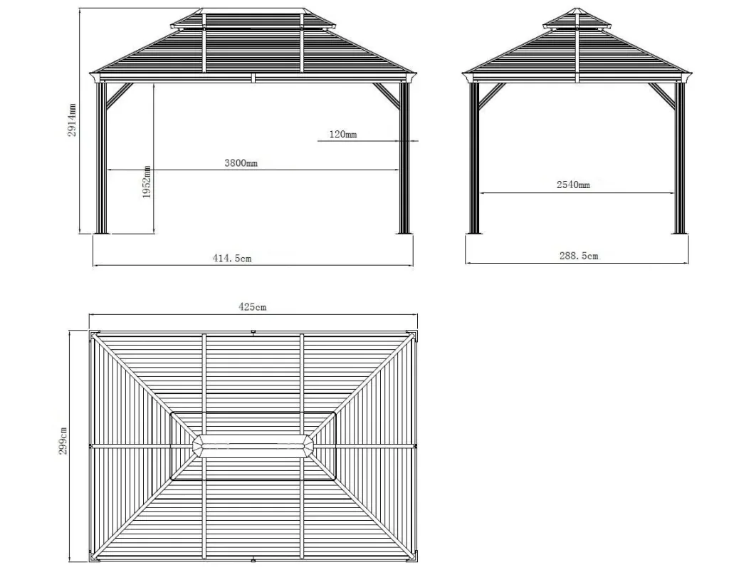 Sojag Pavillon Mykonos 10 x 14 Doppeldach
