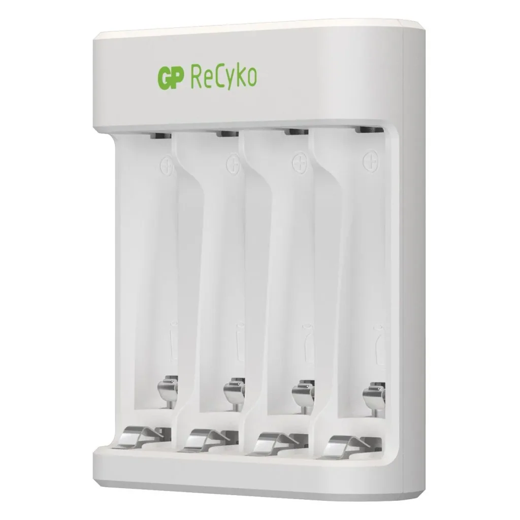 USB Ladegerät für 4 AA / AAA NiMH Akkus inklusive 4 Stück ReCyko Mignon (AA) NiMH Akkus mit 2100 mAh