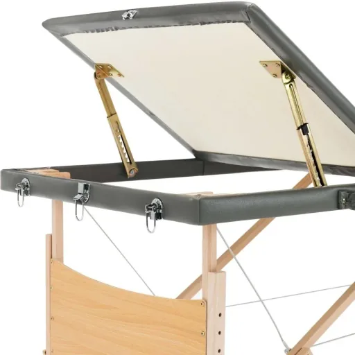Massageliege 3 Zonen 186x68 cm Holzrahmen anthrazit