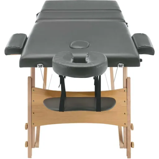 Massageliege 3 Zonen 186x68 cm Holzrahmen anthrazit
