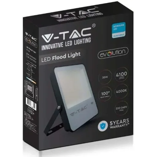 VT-32 LED-Flutlicht - 30 W - 4100 Lm - 6500K - schwarz - Extra effizient