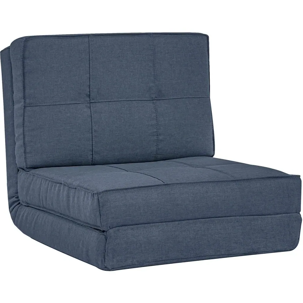 3-in-1 Bodensofa, klappbar, Leinenoptik, dunkelblau, 61 x 73 x 58 cm