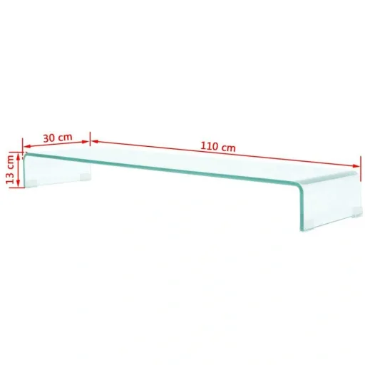Transparenter TV-Schrank/Monitorständer 110x30x13 cm Glas