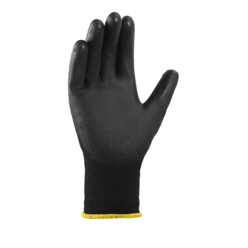 Polyester-Strickhandschuh POLYURETHAN BESCHICHTET, schwarz