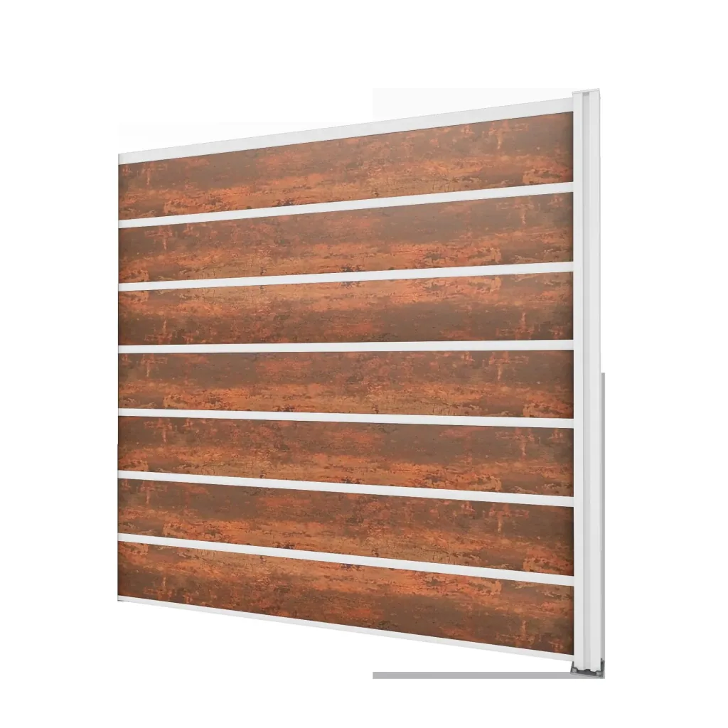 Sichtschutz Erweiterung, weiß, 1,94 x 1,86 m, Schichtstoffplatten Rostoptik