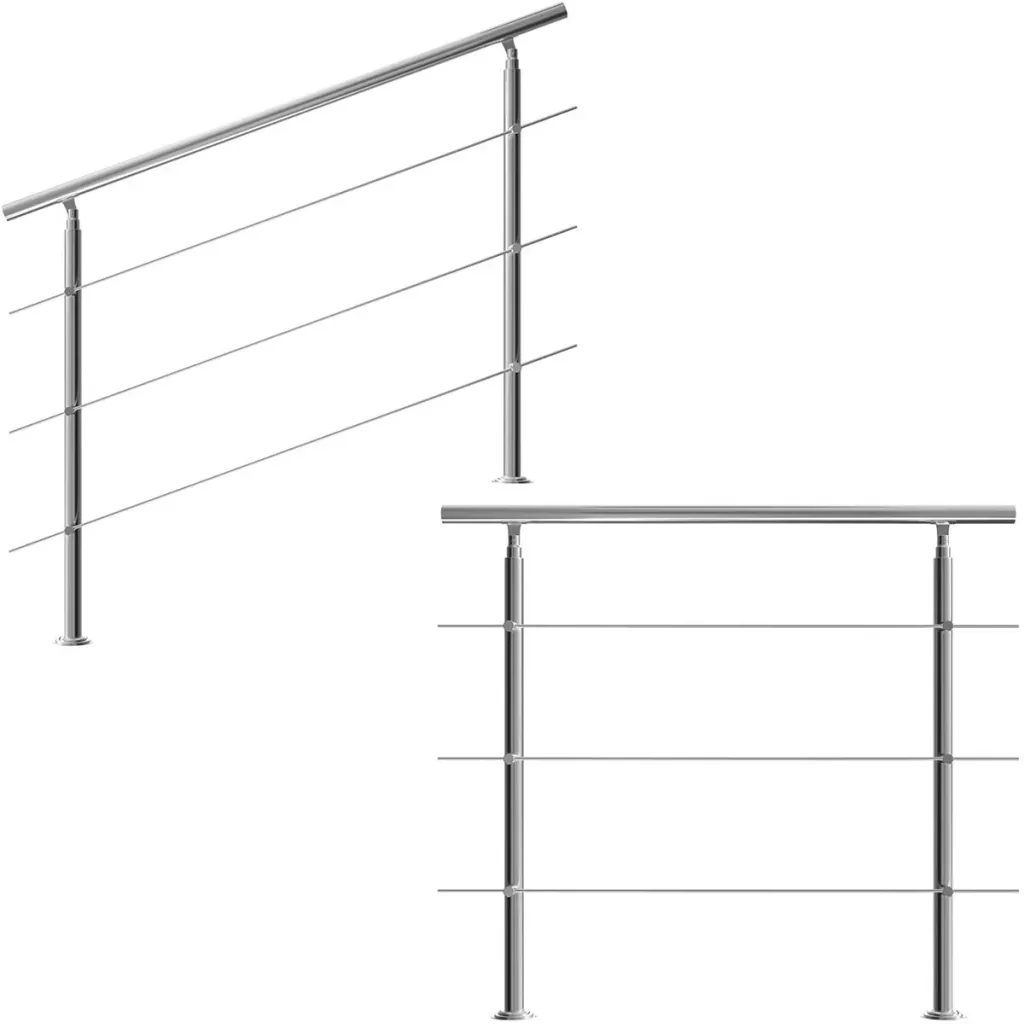 Geländer - Edelstahl - 150 cm - 3 Pfosten