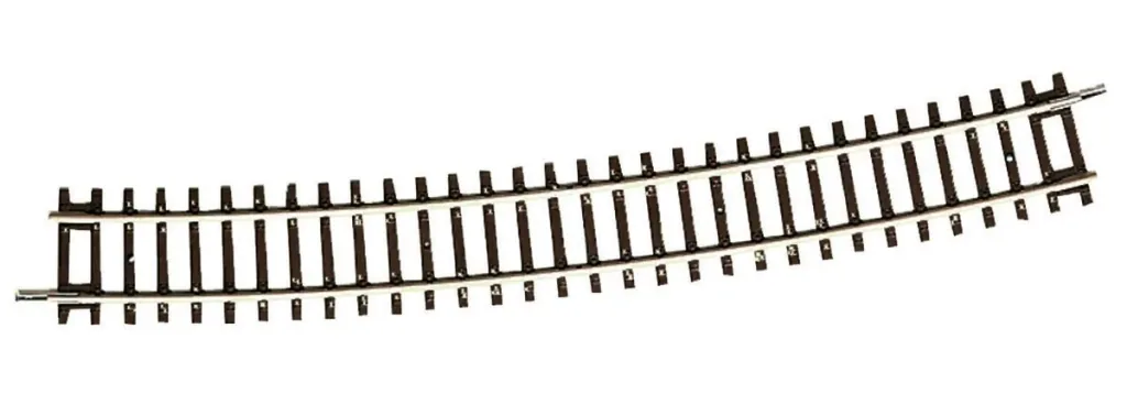 12 StückGebogenes Gleis R10, Radius 888 mm, Bogenwinkel 15°