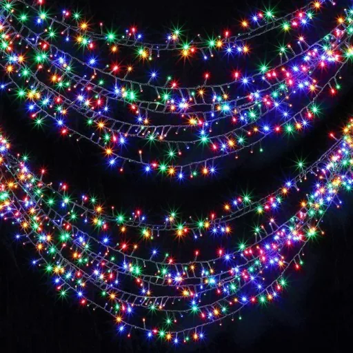 LED-Weihnachtsbeleuchtung 14m mit 700 LEDs für den Innen- und Außenbereich Multicolor inkl. Fernbedienung