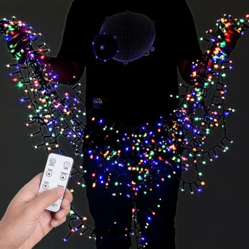 LED-Weihnachtsbeleuchtung 14m mit 700 LEDs für den Innen- und Außenbereich Multicolor inkl. Fernbedienung