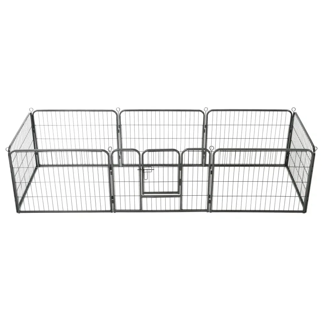 Hundeauslauf 8 Platten 60x80 cm Stahl schwarz