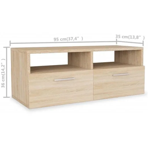 TV-Schrank 95x35x36 cm Spanplatte Eiche Farbe
