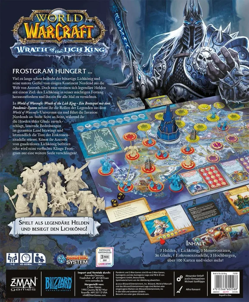 Gesellschaftsspiel World of Warcraft Wrath of the Lich King (Ein Brettspiel mit dem Pandemic-System)