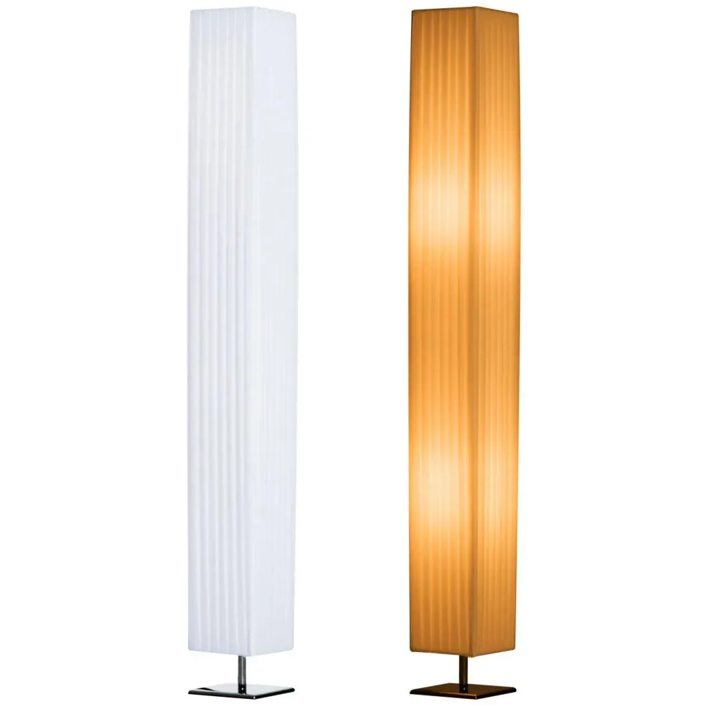 Stehlampe Wohnzimmer E27 Edelstahl 120cm Weiß