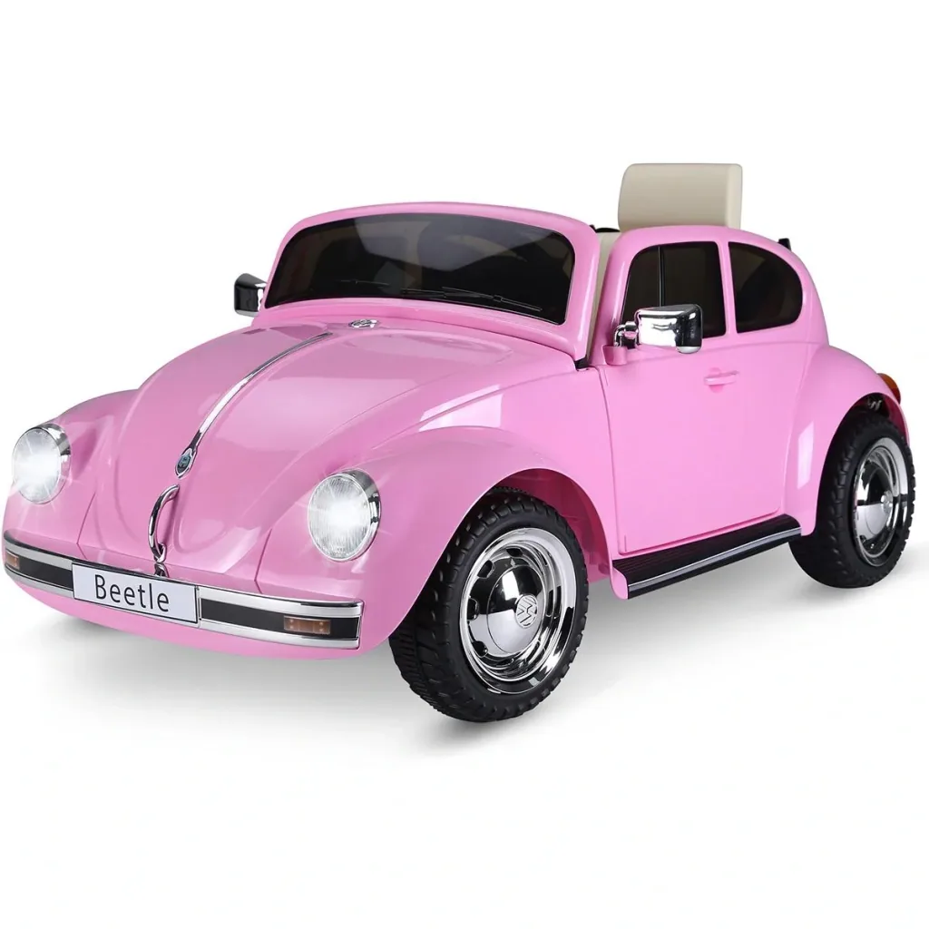 Kinderauto von Volkswagen Beetle Kinderfahrzeug Elektroauto mit MP3 Licht Musik Kunststoff Metall 108,5 x 63 x 51,5 cm