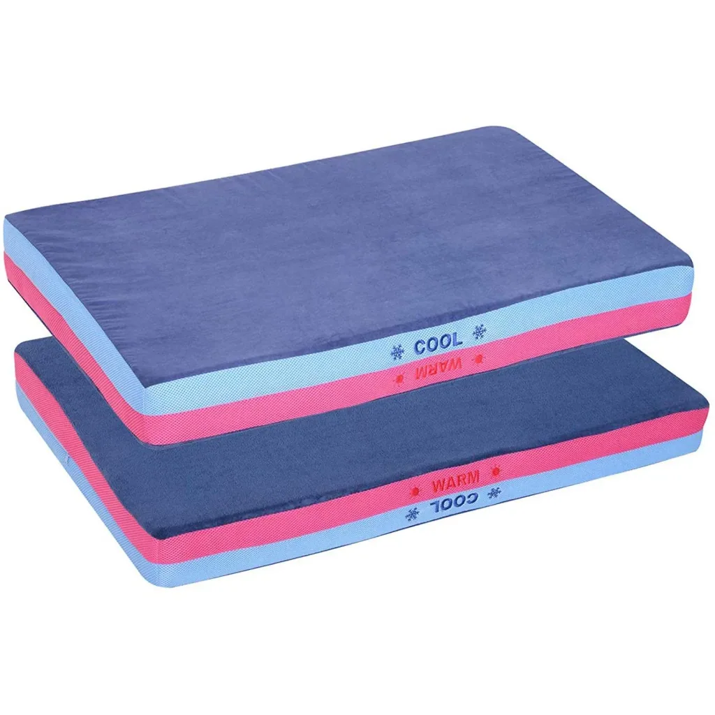 Hundebett Hundekissen Wendekissen Hundedecke für Haustiere Memory Foam Blau 88 x 56 x 10 cm