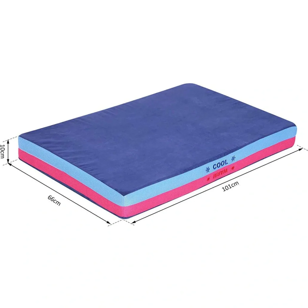Hundebett Hundekissen Wendekissen Hundedecke für Haustiere Memory Foam Blau 88 x 56 x 10 cm