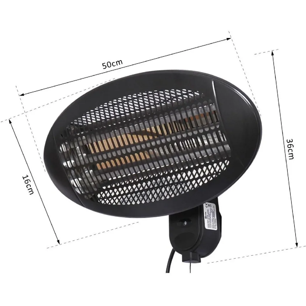 Heizstrahler Terrassenheizer Quartz elektrisch 650W/1300W/2000W
