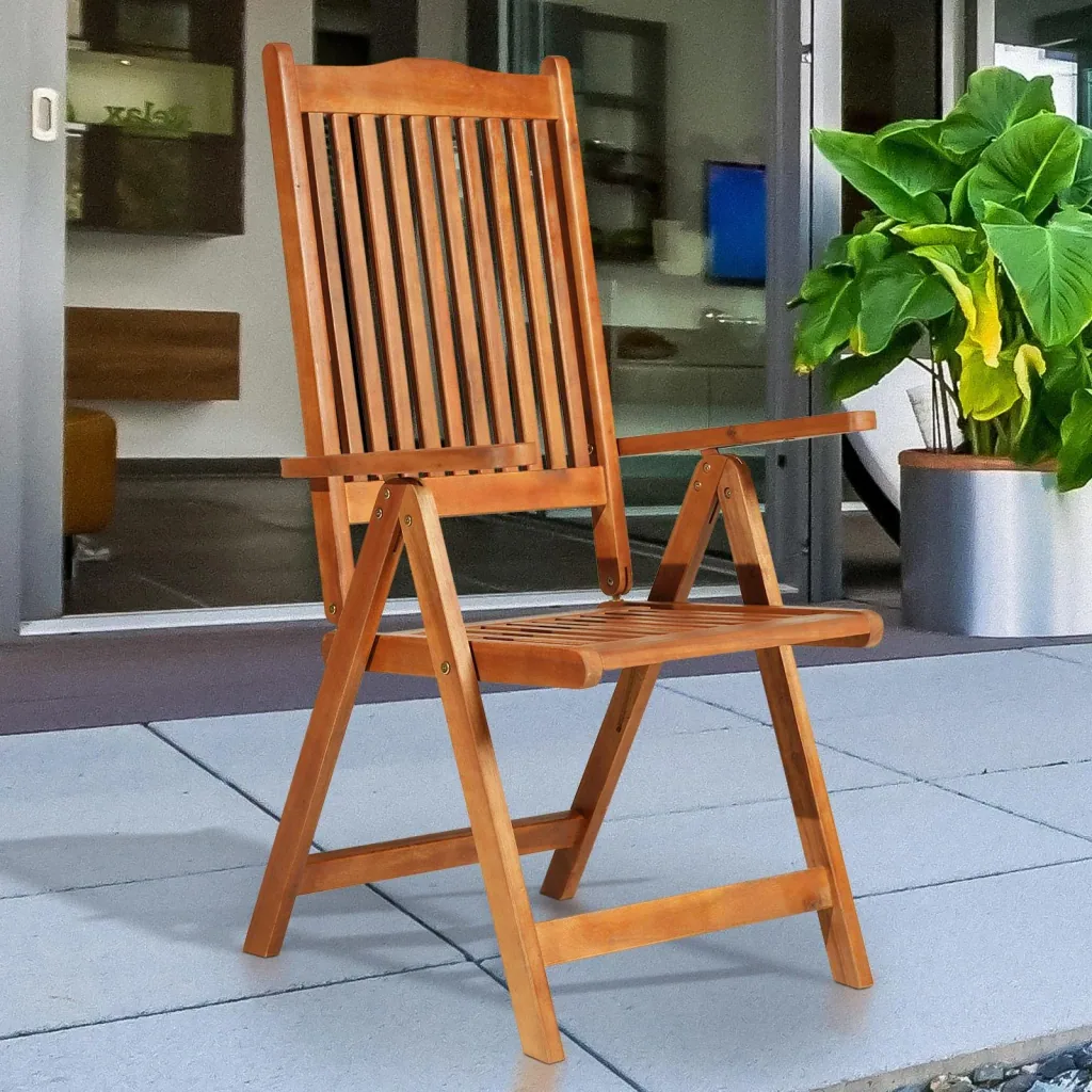 Klappstuhl Gartensessel Gartenmöbel 5-Fach verstellbar Akazienholz geölt 64 x 55 x 110 cm
