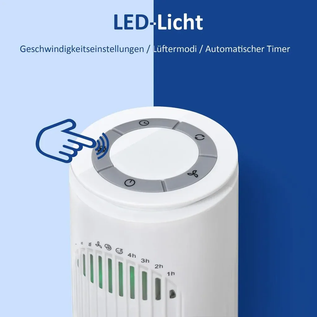Turmventilator mit 3 Belüftungsstufen weiß