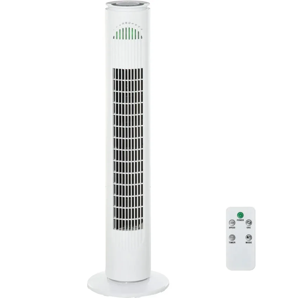 Turmventilator mit 3 Belüftungsstufen weiß