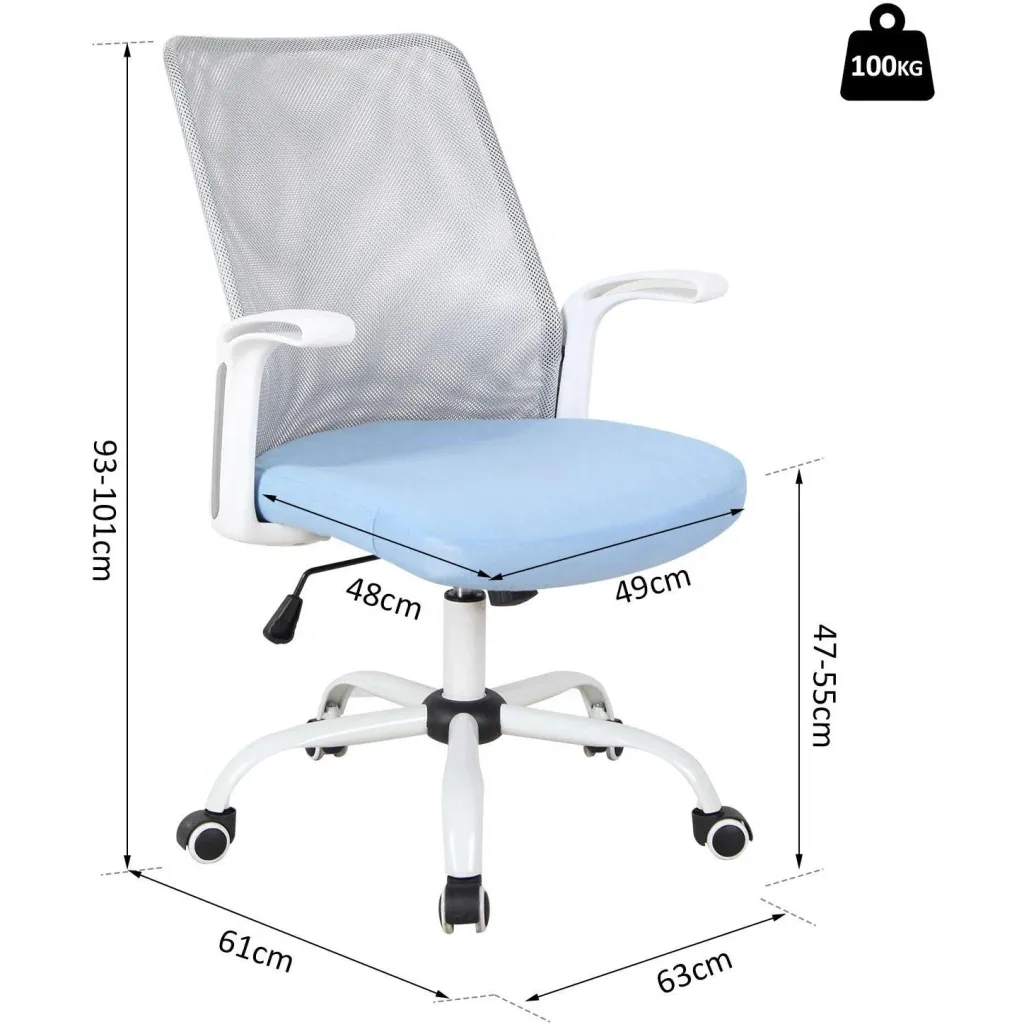 Bürostuhl Computerstuhl Drehstuhl Schreibtischstuhl höhenverstellbar Kunststoff Blau 63 x 61 x 93 101 cm