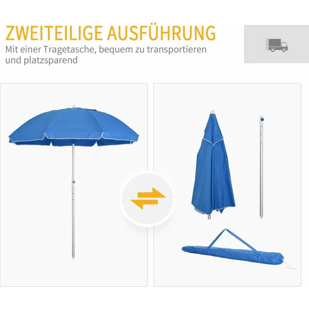 Sonnenschirm mit Kippfunktion blau