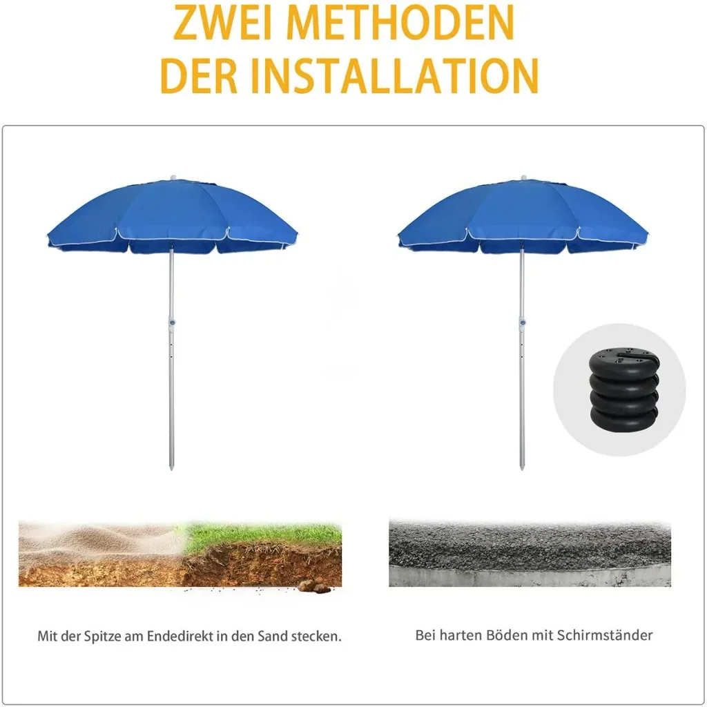 Sonnenschirm mit Kippfunktion blau