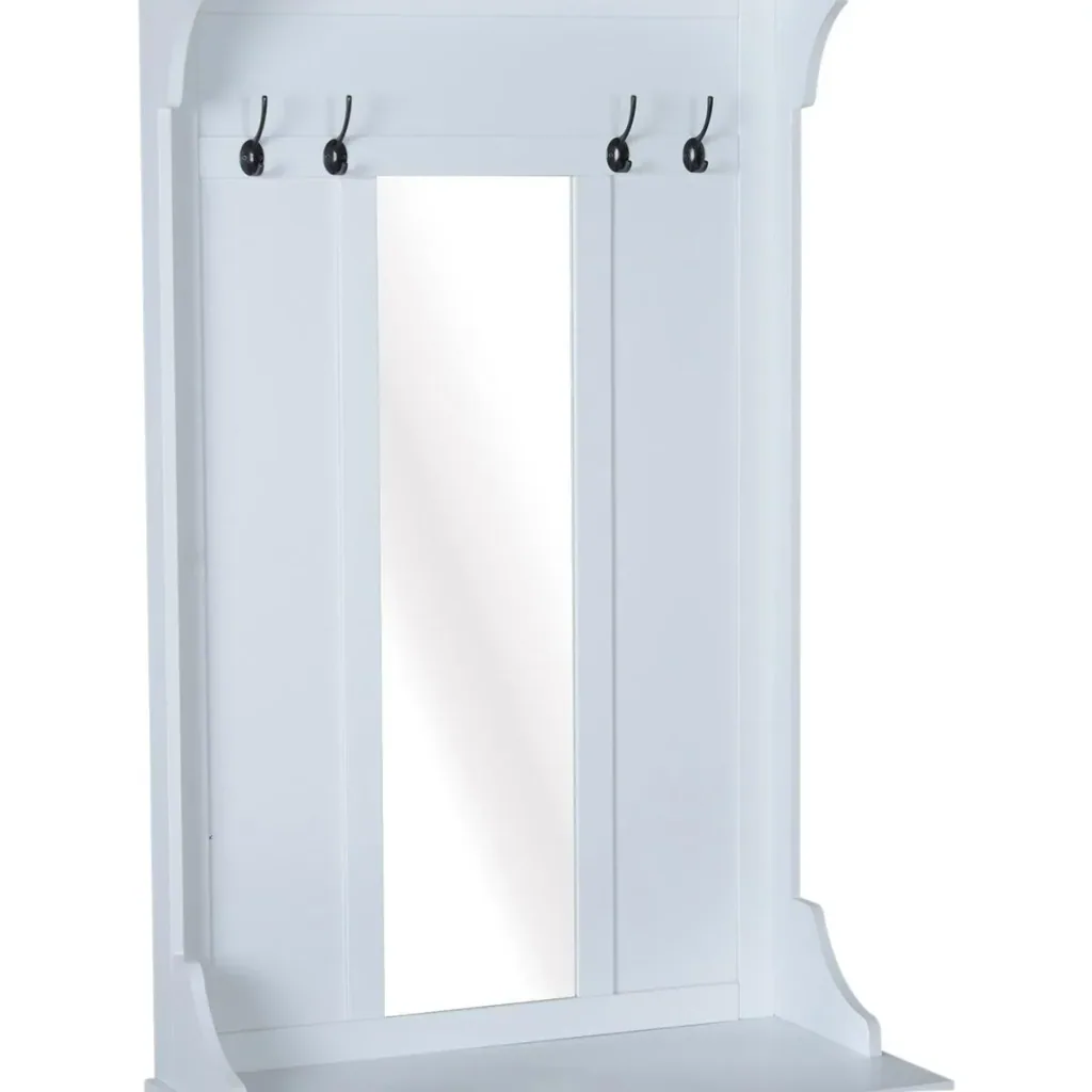 3-in-1 Flurgaderobe mit 4 Haken weiß