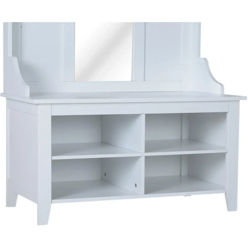 3-in-1 Flurgaderobe mit 4 Haken weiß