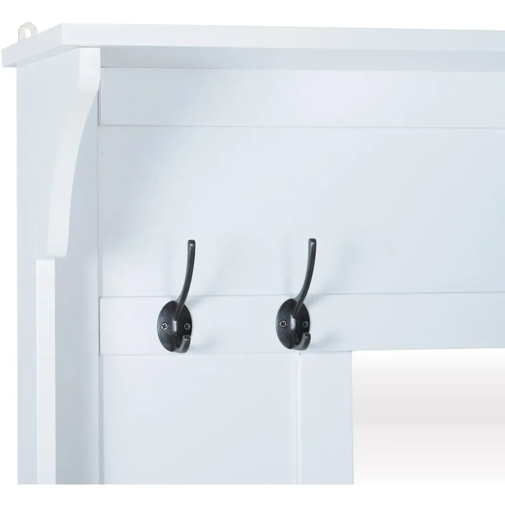 3-in-1 Flurgaderobe mit 4 Haken weiß