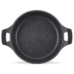 Suppenauflauf aus Marmor - Mit Glasdeckel schwarz - 30 CM