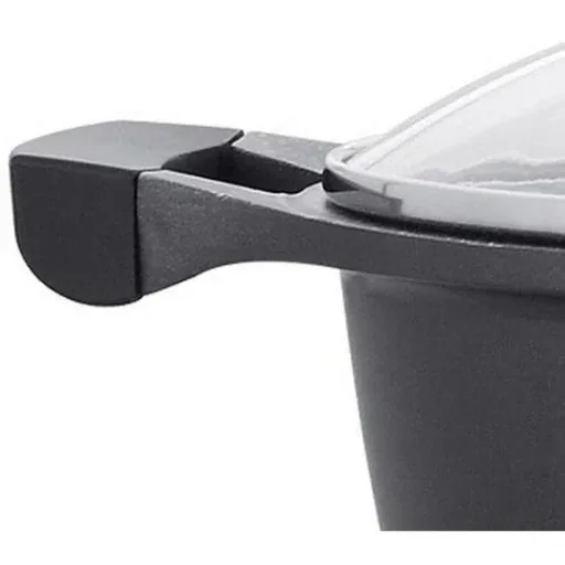 Suppenauflauf aus Marmor - Mit Glasdeckel schwarz - 30 CM