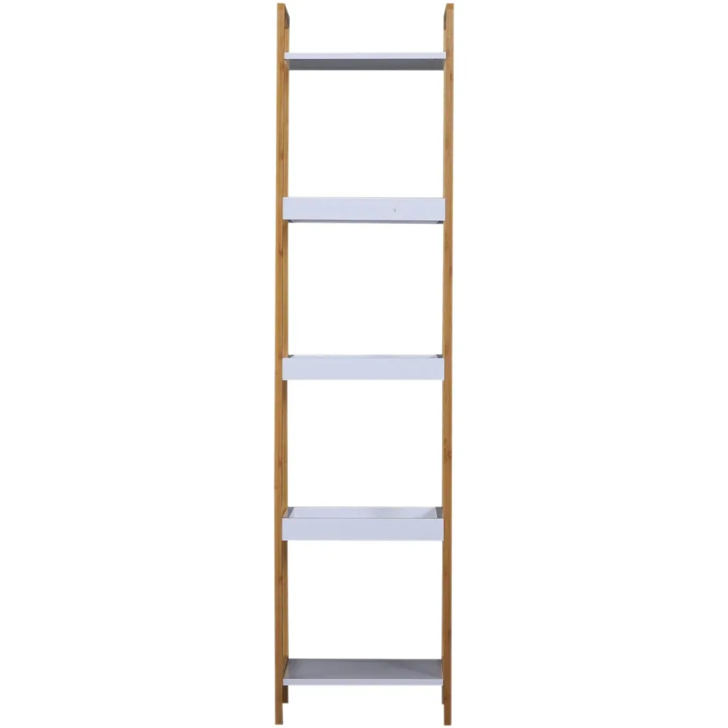 Badregal Standregal Lagerregal Küchenregal 5 Ablagen Bambus + MDF 32 x 30 x 130 cm