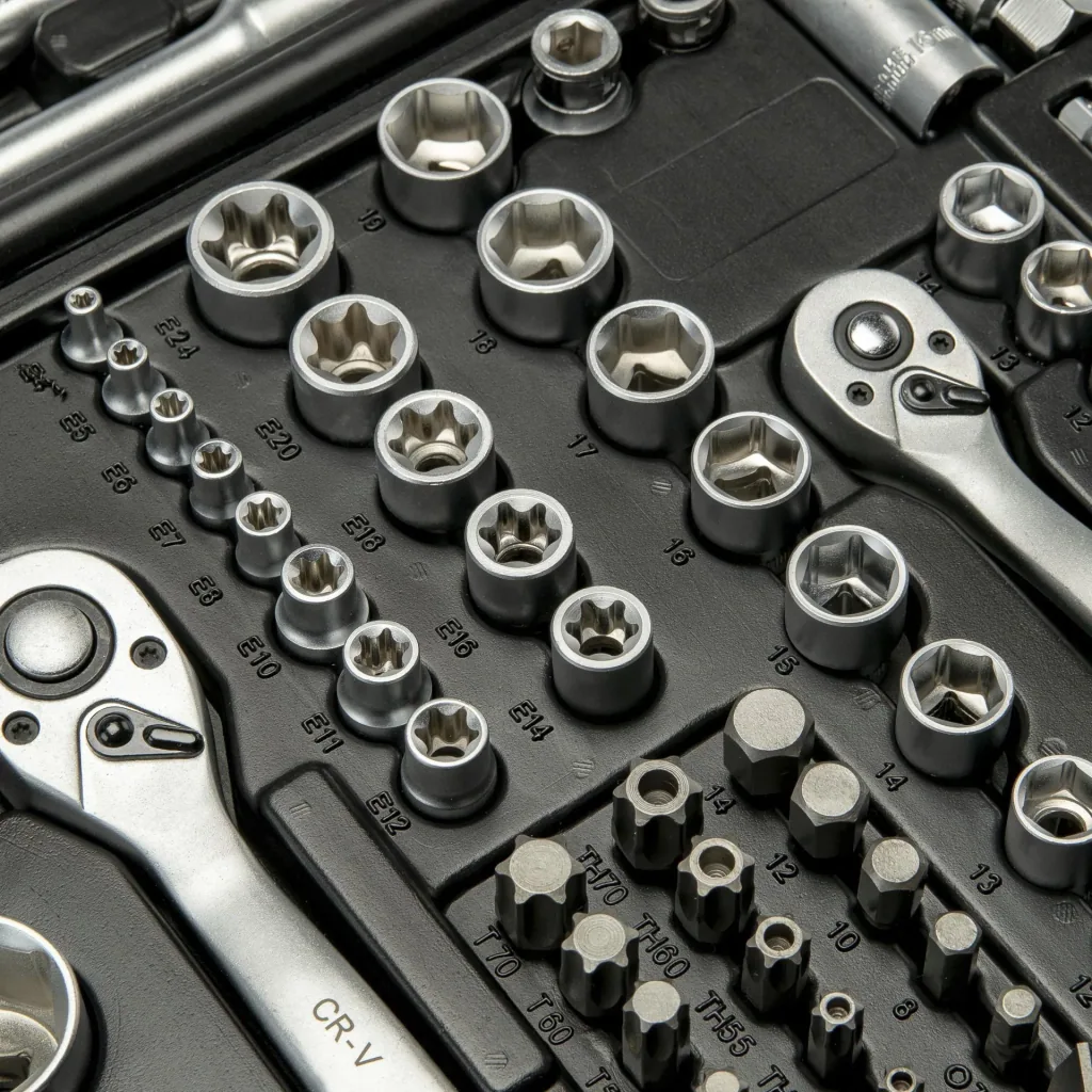 Steckschlüssel-Garnitur 1/4"+ 3/8" + 1/2", 171-teilig