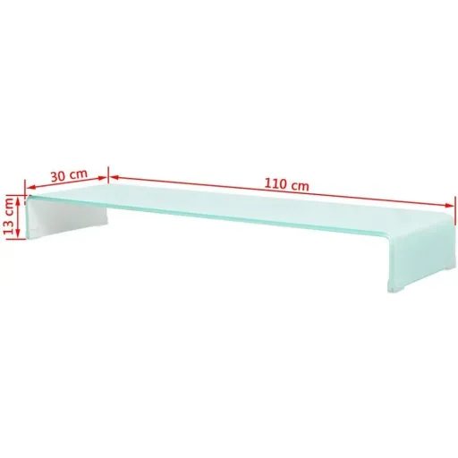 TV-Schrank/Monitorständer weiß 110x30x13 cm Glas