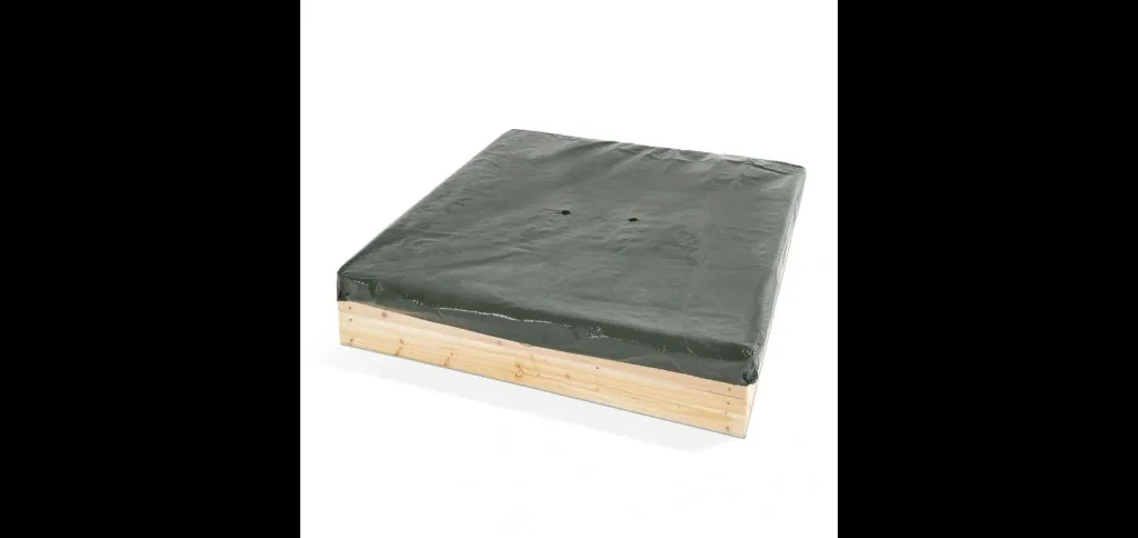 Quadratischer Sandkasten aus Holz, Outdoor-Sandkasten für Kinder aus Holz, Sitzbank, natur