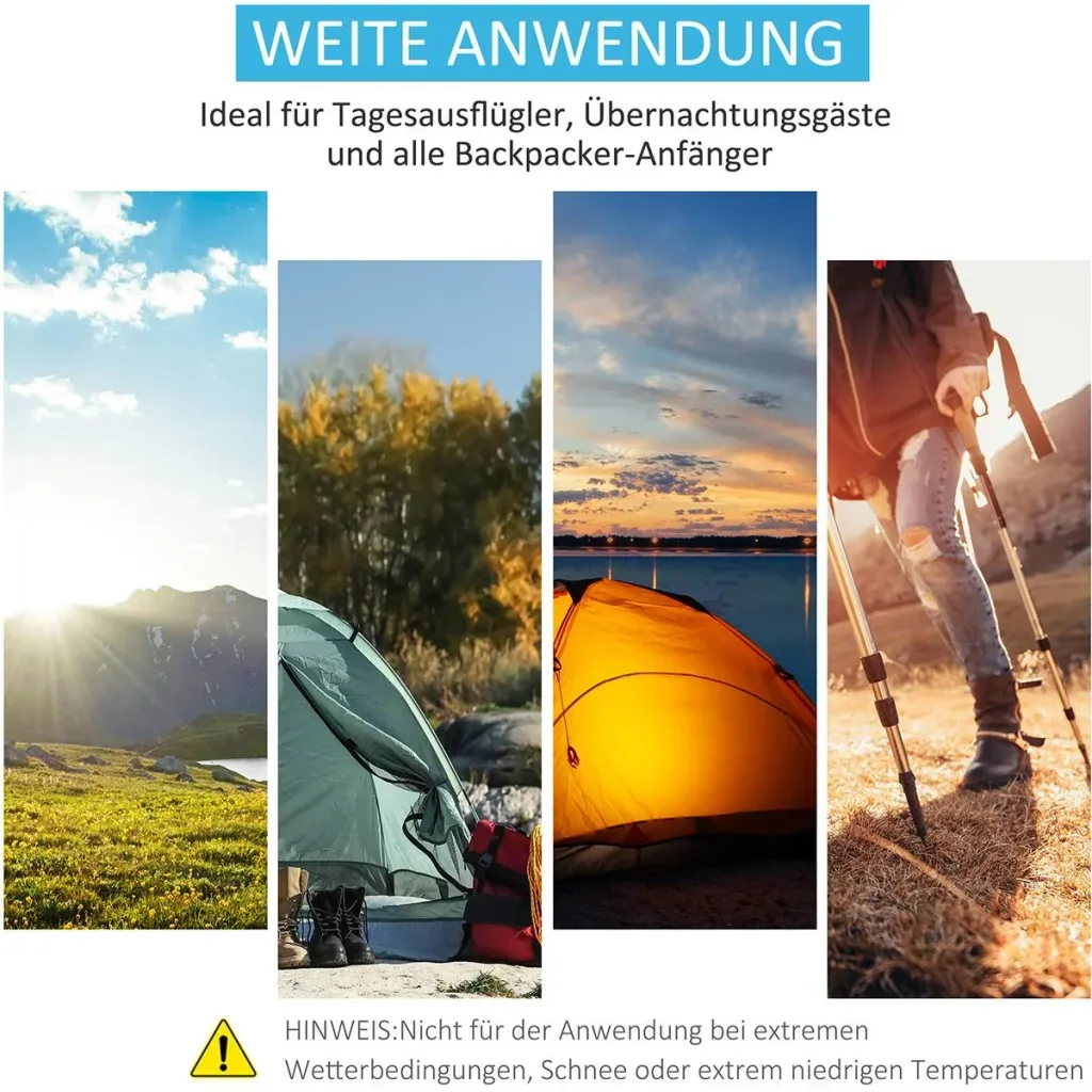 Campingzelt für 1-2 Personen blau/grau