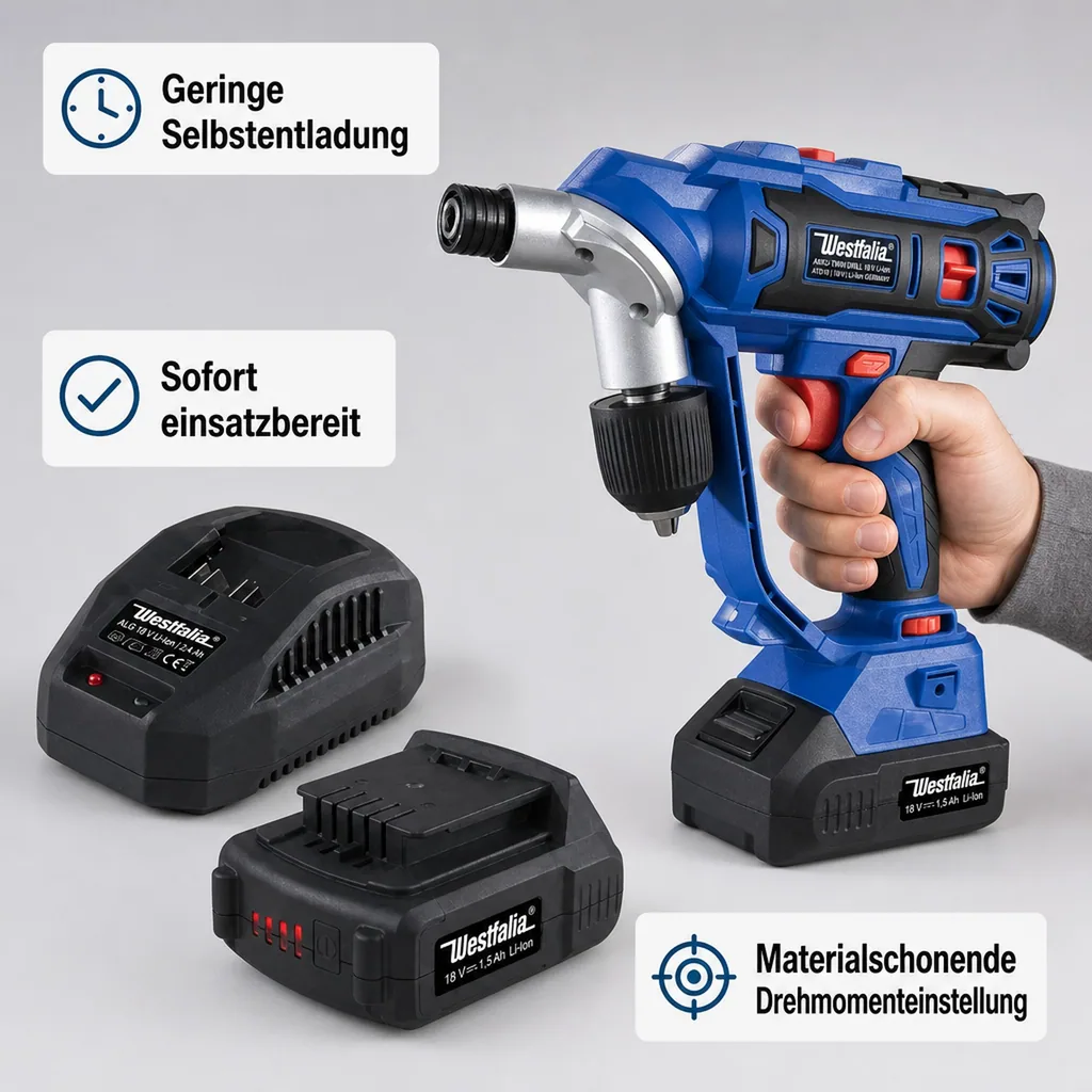 Akku-Twin Drill 18 V Li-Ion ATD18 + Akku 18 V Li-Ion 1,5 Ah + Ladegerät ALG 18 V Li-Ion, 2,4 Ah