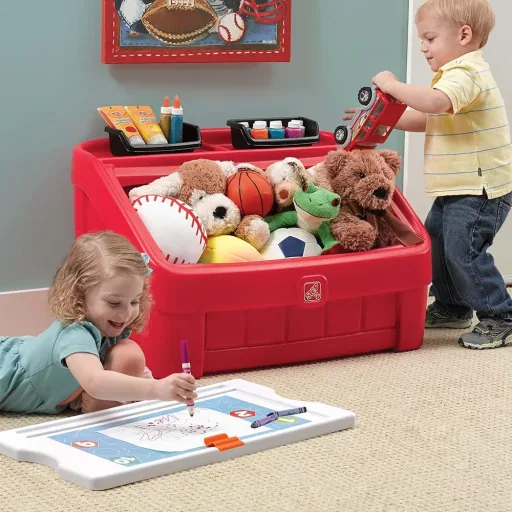 2-in-1 Toy Box & Art Deckel