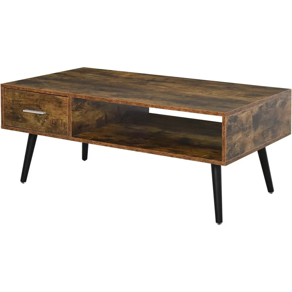 Couchtisch im Vintagestil vintageholzfarbig, schwarz