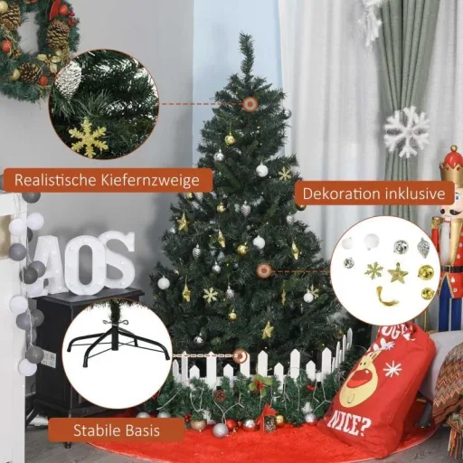 Künstlicher Weihnachtsbaum mit 120 LEDs grün