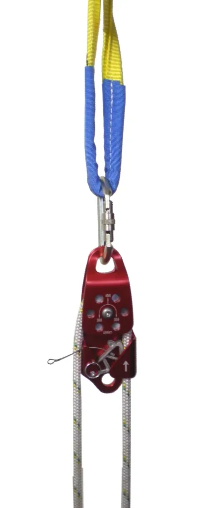 Umlenkrolle aus Aluminium mit schwenkbarer Seitenabdeckung für 10 mm - 12 mm Seile
