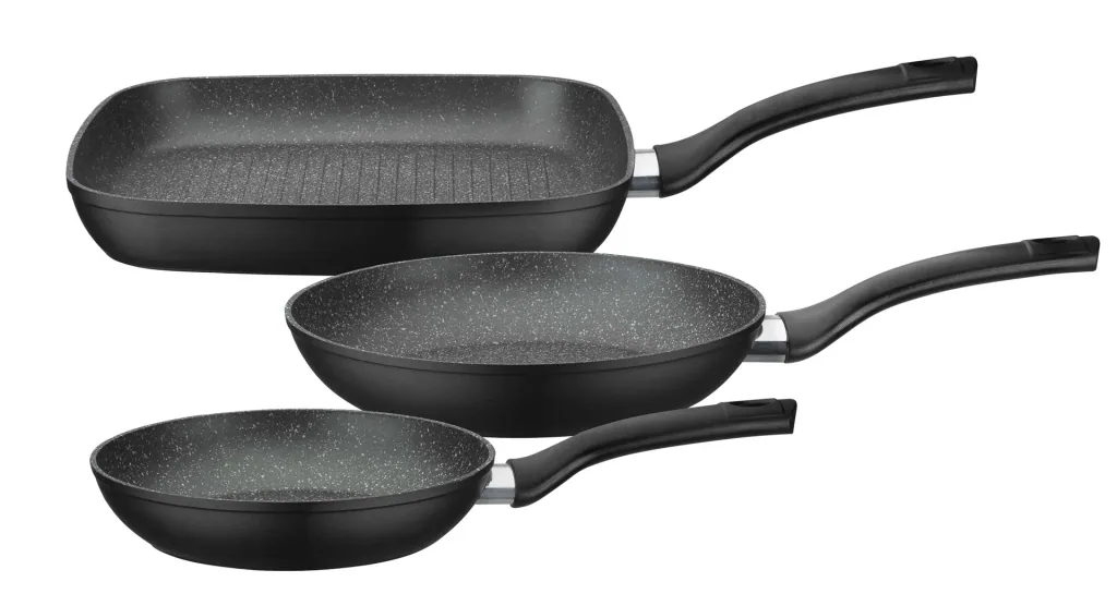 Bratpfannenset, 3-teilig aus geschmiedetem Aluminium Gourmet Granite