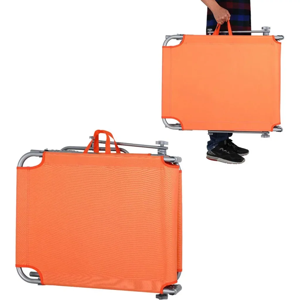 Liege 'Hawaii' mit Schiebedach Aluminium orange 195 x 60 x 30cm